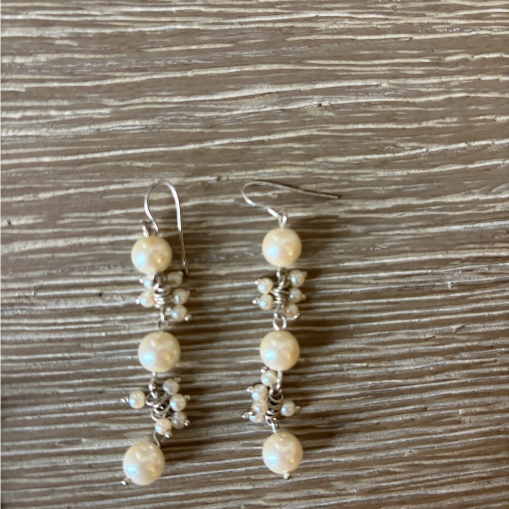 Source Unknown Pearl Cluster Earrings